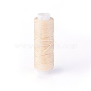 Waxed Polyester Cord, Micro Macrame Cord, for Leather Project, Bracelet Making, Shoe Reparing, Bookbinding, Flat, Cornsilk, 0.8mm, about 32.8 yards(30m)/roll(X-YC-L004-04)