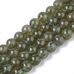 Natural Green Garnet Beads Strands, Andradite Beads, Round, 6mm, Hole: 1mm, about 67pcs/strand, 16.14 inch(41cm)(G-S150-60-6mm)
