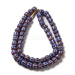 Handmade Lampwork Beads, Round, Blue, 10~13x9~12mm, Hole: 2~3mm, about 60~65pcs/strand, 25.20~25.98''(64~66cm)(LAMP-B023-08A-05)