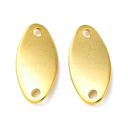 304 Stainless Steel Connector Charms, Oval Links, Real 14K Gold Plated, 16.5x8.5x1.2mm, Hole: 1.6mm(STAS-L022-231G)