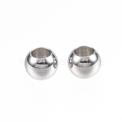 304 Stainless Steel Beads, Rondelle, Stainless Steel Color, 4x3mm, Hole: 2mm(X-STAS-D448-070P)