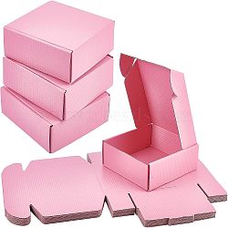 Paper Box, Takeout Containers, Gift Packing Boxes, Rectangle, Pearl Pink, 15x15x5cm(CON-WH0072-78)