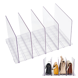 Plastic Multi-Function Handbag and Purse Organizer, Adjustable Divided Purse Organizer for Closets, Bedrooms, Shelf Dressers, Clear, Finished: 408x240x205mm(AJEW-WH0165-45)