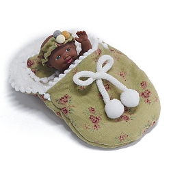 Rose Pattern Cellucotton Doll Sleeping Bag, 12cm BJD Doll Replacement Sleep Sack, Olive, 180x120x20mm(PW-WG56093-01)