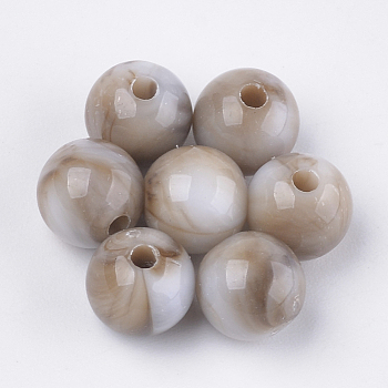 Acrylic Beads, Imitation Gemstone Style, Round, Gainsboro, 8x7.5mm, Hole: 1.6mm, about 1850pcs/500g