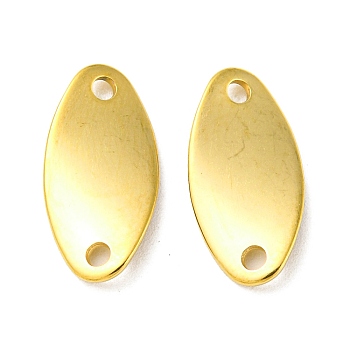 304 Stainless Steel Connector Charms, Oval Links, Real 14K Gold Plated, 16.5x8.5x1.2mm, Hole: 1.6mm