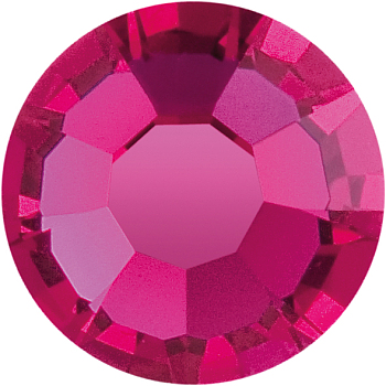 Preciosa&reg MAXIMA Crystal No Hotfix Flatback Stones, Czech Crystal, Dura Foiling, Round(438 11 615 Chaton Rose), 70350 Fuchsia, SS8(2.3~2.5mm)