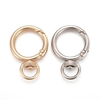 Alloy Swivel Clasps, Swivel Snap Hook, for Handbag Ornaments Decoration, Cadmium Free & Lead Free, Ring, Mixed Color, 40x27x5.5mm, Hole: 10x5mm