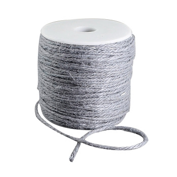 Colored Jute Cord, Jute String, Jute Twine, 3-Ply, for Jewelry Making, Light Grey, 2mm, about 109.36 yards(100m)/roll