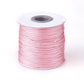 Eco-Friendly Korean Waxed Polyester Cord, Lavender Blush, 0.8mm, about 174.97 yards(160m)/roll