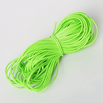 Waxed Polyester Cord, Round, Green Yellow, 1.5mm, 10m/bundle
