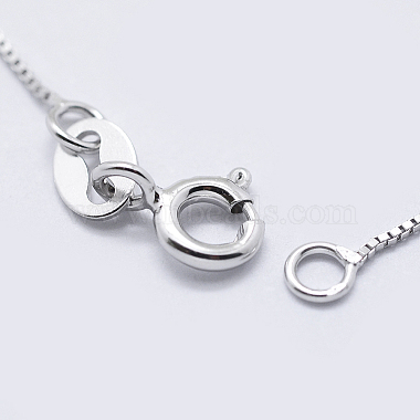 Anti-Tarnish Rhodium Plated 925 Sterling Silver Box Chain Necklaces(STER-F039-45cm-03P)-3