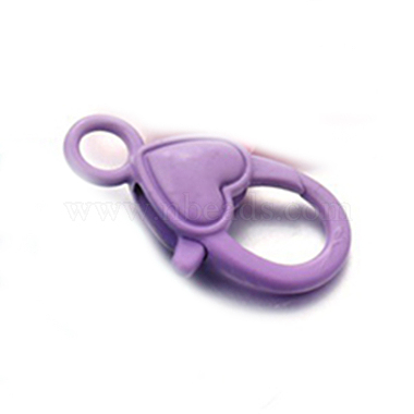 Plum Heart Alloy Lobster Claw Clasps