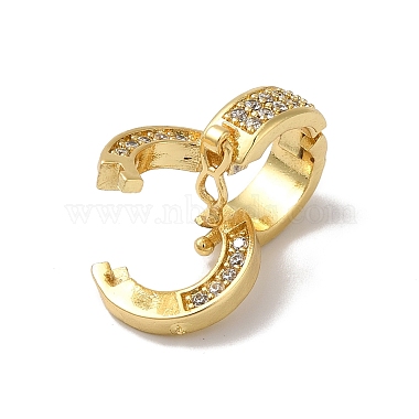 Rack Plating Brass Micro Pave Clear Cubic Zirconia Twister Clasps(KK-A222-05A-G)-2