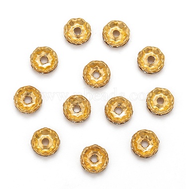 Iron Rhinestone Spacer Beads(RB-A007-10MM-G)-1