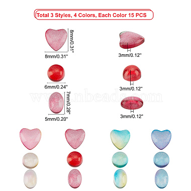 SUPERFINDINGS 180Pcs 12 Style Transparent Glass Cabochons(GGLA-FH001-01)-4