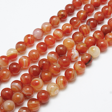 Natural Red Agate Bead Strands(X-G-G880-05-8mm)-2