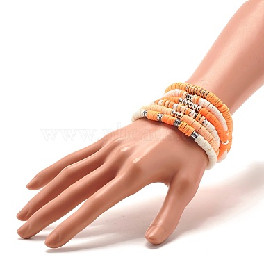 Synthetic Hematite & Polymer Clay Hieishi Stretch Bracelets Set for Women(BJEW-JB07430)-4