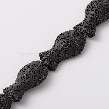26mm Black Fish Lava Beads