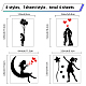 4Pcs 4 Styles Valentine's Day Square PET Waterproof Self-adhesive Car Stickers(DIY-GF0007-45I)-2