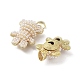 Rack Plating Real 18K Gold Plated Brass with Plastic Imitation Pearl Pendants(KK-G482-02G)-2