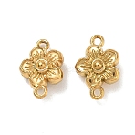 304 Stainless Steel Magnetic Clasps with Loop, Plum Blossom, Real 18K Gold Plated, 15.5x10x5mm, Hole: 1.4mm(STAS-K291-19G)