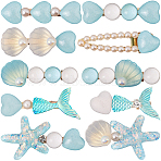 2 Bags 2 Styles Resin & Alloy Alligator Hair Clips, Hair Accessories for Women Girls, Light Blue, 18~37x56~71x14~20mm(AJEW-CY0001-39D)