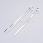 Tarnish Resistant 304 Stainless Steel Eye Pins, Stainless Steel Color, 40mm, Pin: 0.5mm, Head: 3mm, Hole: 1.8mm(STAS-F146-03P-40mm)