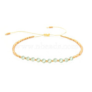 Round Natural Gemstone Beaded Braided Bead Bracelets, Janpanese Miyuki Glass Seed Bead Bracelets for Women(NJ4707-5)