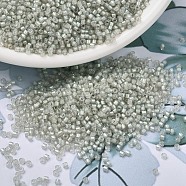 MIYUKI Delica Beads, Cylinder, Japanese Seed Beads, 11/0, (DB1711) Pearl Lined Gray Mist AB, 1.3x1.6mm, Hole: 0.8mm, about 2000pcs/10g(X-SEED-J020-DB1711)