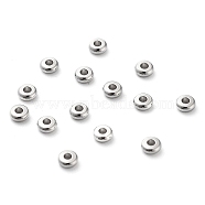 Brass Spacer Beads, Donut, Real Platinum Plated, 3x1mm, Hole: 1mm(KK-G479-05P)