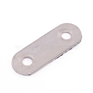2 Holes Stainless Steel Bracket, Oval, Stainless Steel Color, 46x16x2mm, Hole: 5.5mm(FIND-WH0063-95B-P)