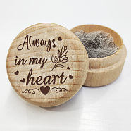 Beech Wooden Engraved My First Curl Box, for Baby Shower Birthday Party, Word, 5x3.6cm(CON-WH0121-004)