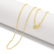 Brass Cable Chain Necklaces for Women, Real 18K Gold Plated, 17.56 inch(446mm)(NJEW-G084-16LG)