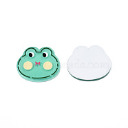 Printed Acrylic Cabochons, Frog, Turquoise, 18x20.5x2mm(OACR-N135-38)