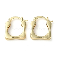 Rack Plating Brass Hoop Earrings, Long-Lasting Plated Square Earring for Women, Lead Free & Cadmium Free, Real 18K Gold Plated, 21x19.5x4mm(EJEW-K249-08G)