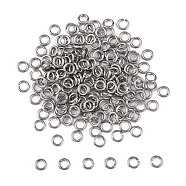 304 Stainless Steel Open Jump Rings, Stainless Steel Color, 20 Gauge, 4x0.8mm, Inner Diameter: 2.4mm(STAS-Q186-02-4x0.8mm)