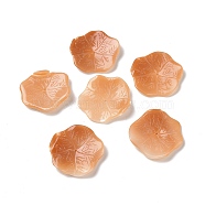 Natural Shell Beads, Lotus Leaf, Tomato, 25.5x26x3mm, Hole: 1.2mm(BSHE-H016-01)