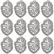 20PCS Alloy Pendants, Heart Charm, Antique Silver, 30x20x2mm, Hole: 1.6mm(TIBE-SC0009-23)