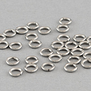 Tarnish Resistant 304 Stainless Steel Open Jump Rings, Stainless Steel Color, 21 Gauge, 3.5x0.7mm, Inner Diameter: 2.1mm(STAS-Q186-02-3.5x0.7mm)