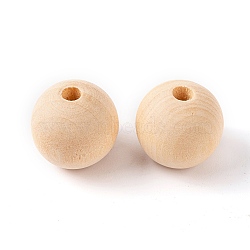 Unfinished Wood Beads, Natural Wooden Loose Beads Spacer Beads, Lead Free, Round, Moccasin, 20mm, Hole: 4mm, 47~50pcs/box(WOOD-PH0008-67-LF)