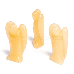 Natural Yellow Jade Display Decorations, Angel Decor Healing Stones, Energy Reiki Gifts for Women Men, Angel, 31.5x15x49.5mm(G-P449-A01)