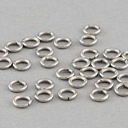 304 Stainless Steel Open Jump Rings, Stainless Steel Color, 21 Gauge, 3.5x0.7mm, Inner Diameter: 2.1mm(STAS-Q186-02-3.5x0.7mm)