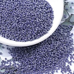 MIYUKI Round Rocailles Beads, Japanese Seed Beads, 11/0, (RR434) Opaque Eggplant Luster, 2x1.3mm, Hole: 0.8mm, about 1111pcs/10g(X-SEED-G007-RR0434)