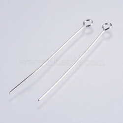 Tarnish Resistant 304 Stainless Steel Eye Pins, Stainless Steel Color, 40mm, Pin: 0.5mm, Head: 3mm, Hole: 1.8mm(STAS-F146-03P-40mm)