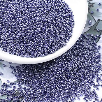 MIYUKI Round Rocailles Beads, Japanese Seed Beads, 11/0, (RR434) Opaque Eggplant Luster, 2x1.3mm, Hole: 0.8mm, about 1111pcs/10g