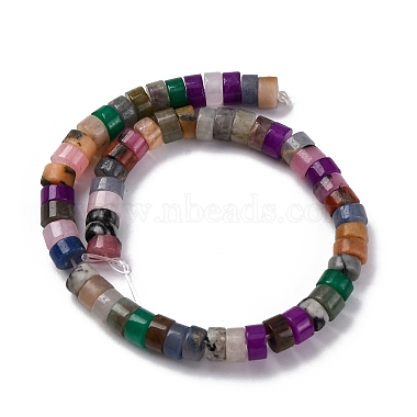 Natural White Jade & Black Netstone & Red Aventurine Disc Beads Strands(G-M092-A-01)-3