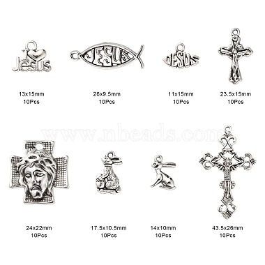 80pcs 8 pendentifs en alliage de style tibétain(FIND-LS0001-41AS)-3
