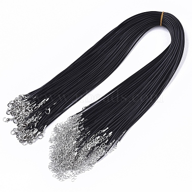 1.5mm Black Waxed Cotton Cord Necklaces