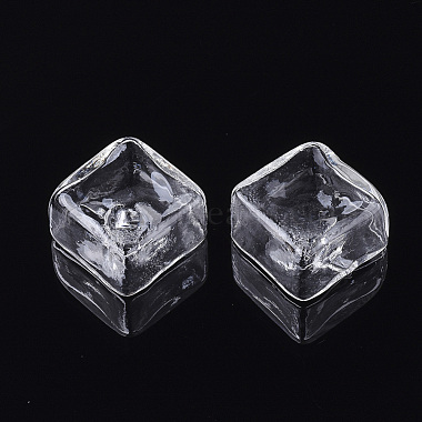 15mm Clear Square Glass Beads